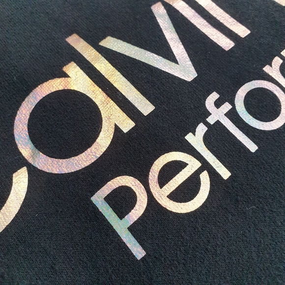 Calvin Klein Performance Logo Fleece Hoodie w/ Thumbholes Black  M & Violet Lg - Picture 8 of 16